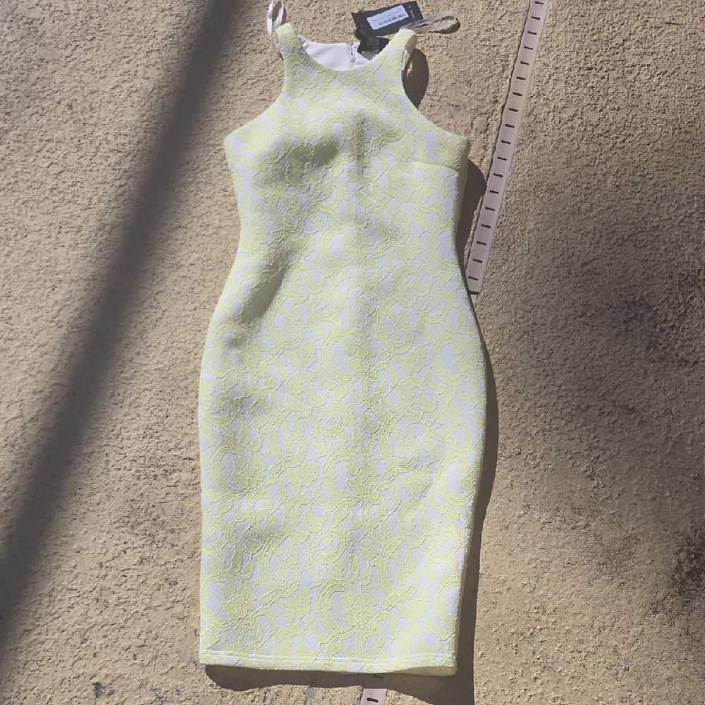 AX Paris Lemon Lace Midi Dress